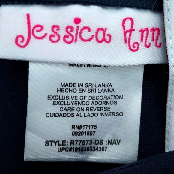 JESSICA ANN Sailor Dress Navy Blue & White Size 5 - Picture 4 of 6
